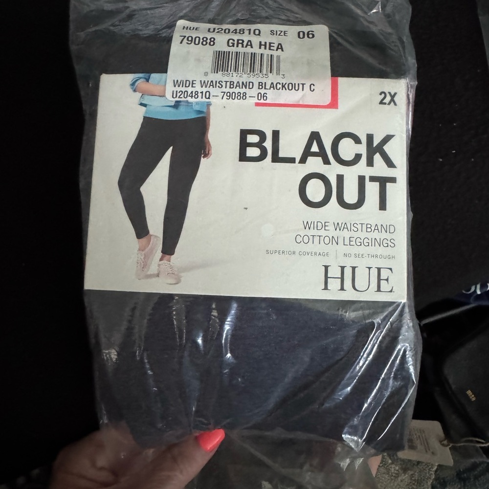 HUE Gray Heather Leggings sz2X